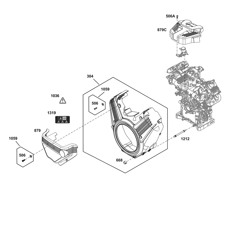 Blower Housing Group Diagram and Parts List for 61G277-0005-J1 400000 - 699999 Briggs and Stratton Engine